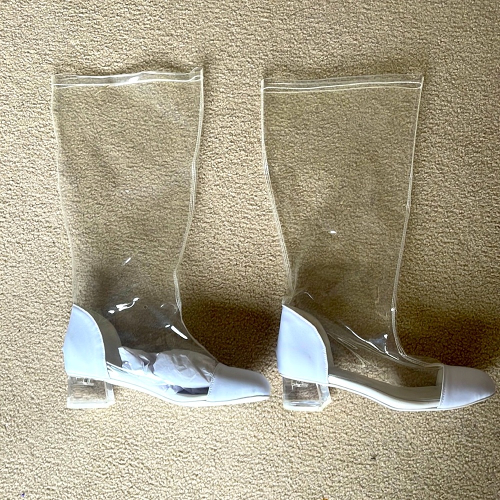 Clear go go boots